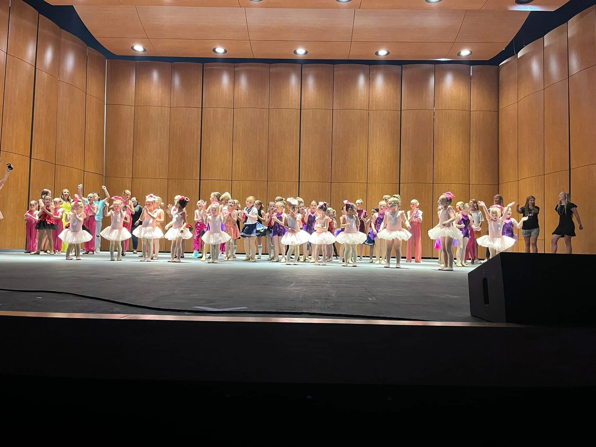 Chickasha School of Dance students of all ages lined up on stage for the annual recital finale