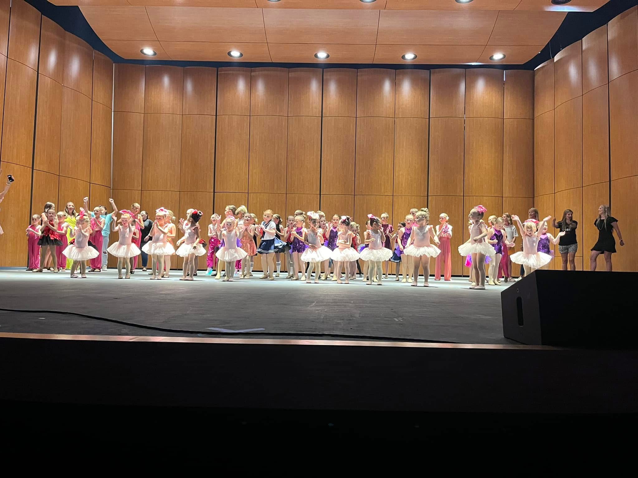 Chickasha School of Dance students of all ages lined up on stage for the annual recital finale